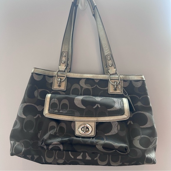 Coach Penelope Lurex Gallery Signature Tote - Picture 1 of 12
